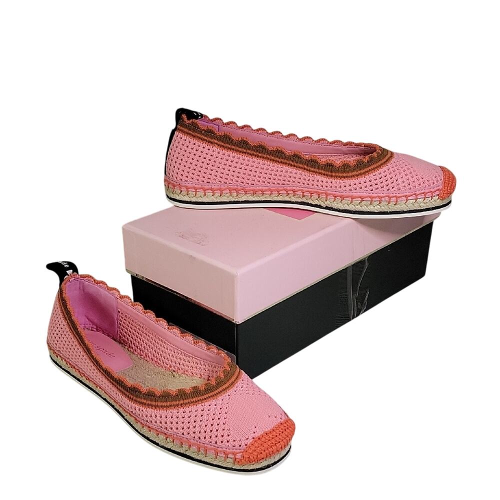 kate spade Pink and Orange Crochet Espadrille Flats